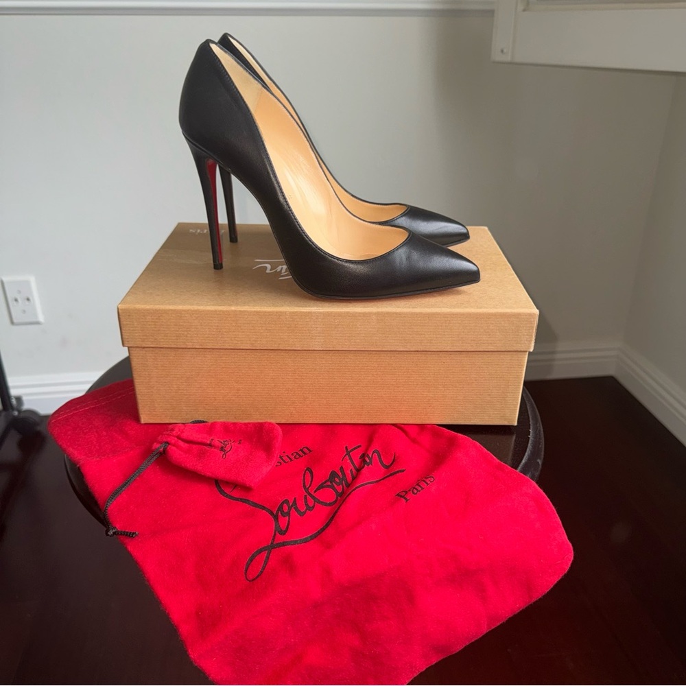Christian Louboutin Pigalle Follies 100 Nappa Shiny Pumps Black EU37.5 Pre-Owned